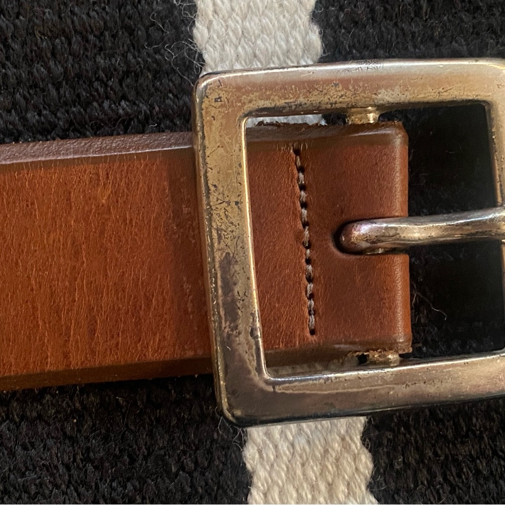 Banana Republic Brown Leather Belt with Silver Buckle - Picture 3 of 7
